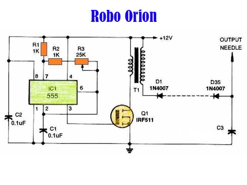 555 Timer HV Circuit Diagram